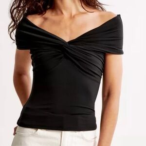 Abercrombie and fitch off the shoulder black top